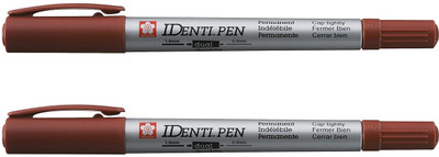 SAKURA TWIN TIP PERMANENT MARKER BLACK , FINE/EXTRA FINE TIPS, WATERPROOF, LOW-ODOR,(Set of 2, Brown)