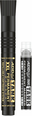 Add Gel TANK PERMANENT MARKER AND CARTRIDGE COMBO PACK BLACK INK(Set of 10, Black)