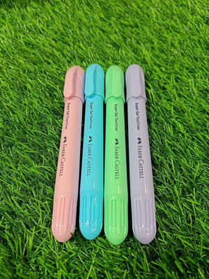 FABER-CASTELL Super gel Highlighters Pastel Shades Purple,TurquoiseBlue,Pink(Set of 4, Pastel Purple, Pastel Turquoise, Pastel Blue, Pastel Pink)
