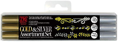 Zig Memory System Gold and Silver Assortment Set(Set of 3, MULTICOLOR MADE IN JAPAN)