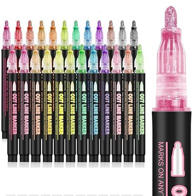 Sergio 24 PCS OUTLINE MARKER(Set of 24, Multicolor)