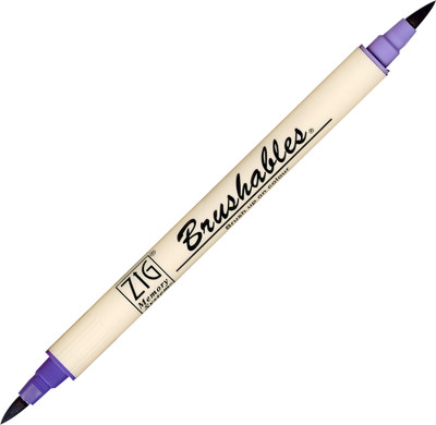 Zig MEMORY SYSTEM BRUSHABLES Ideal for Scrapbooking and other crafts Twin brush tips(Set of 1, PURE VIOLET)