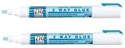 Zig 2 WAY GLUE Squeeze & Roll 2mm MSB-15 pack of 2(Set of 2, CLEAR)