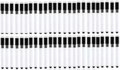 BM RETAIL Set Of 50 Black Magnetic Whiteboard Pen Erasable Marker Stationery Supplies(Set of 50, Black)