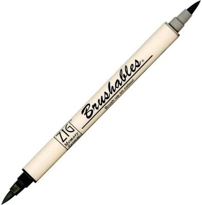 Zig KURETAKE MEMORY SYSTEM BRUSHABLES DUAL TIP BRUSH PEN(Set of 1, 010 BLACK MADE IN JAPAN)