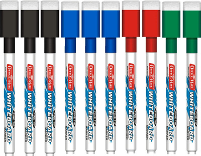 Soni Officemate Whiteboard Marker with Duster on Cap, - Pack of 10(Set of 1, Multicolor)