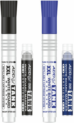 Add Gel TANK WHITEBOARD MARKER & CARTRIDGE COMBO PACK BLUE/BLACK(Set of 20, Blue, Black)