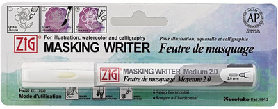 Zig KURETAKE MASKING WRITER MEDIUM Pen(Set of 1, WHITE INK MADE IN JAPAN)