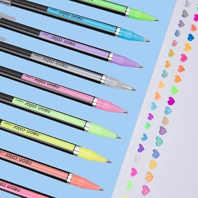 Eclet 12Pcs Neon Highlighter Pastel Gel Pen-B(Set of 12, Multicolor)