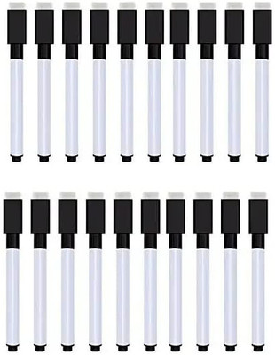 BM RETAIL Set Of 20 Black Magnetic Whiteboard Pen Erasable Marker Stationery Supplies(Set of 20, Black)