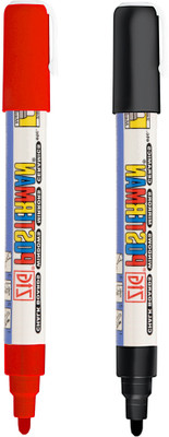 Zig POSTERMAN PAINT MARKER MEDIUM TIP effective on glass plastic metal wood & stone(Set of 2, BLACK & RED)