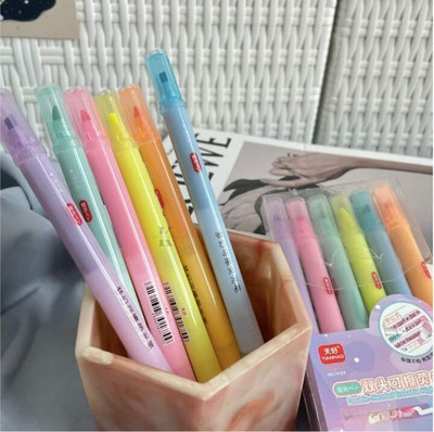 Roly Poly 6 Pcs Erasable Highlighters Markers Set, Chisel Tip Pastel Shades for Kids(Set of 6, Multicolor)