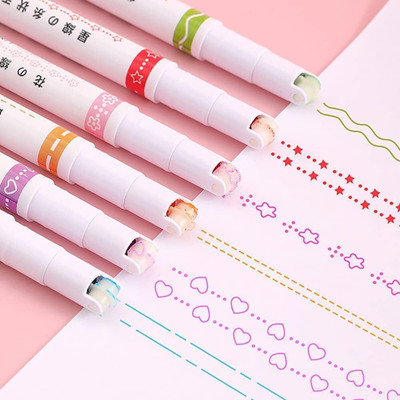 Hirparas Tech Enterprise 6 Pcs Curve Highlighter Pen Set(Set of 1, Multicolor)