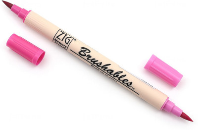 Zig MEMORY SYSTEM BRUSHABLES Ideal for Scrapbooking and other crafts Twin brush tips(Set of 1, BABY PINK)