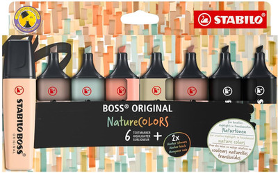 Stabilo Highlighter BOSS ORIGINAL NatureCOLORS(Set of 8, Multicolor)
