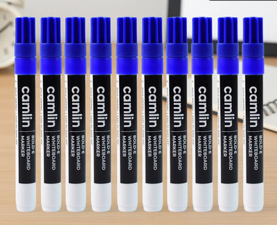 Camlin 7268018 - CAM WHITEBOARD MARKER - BLUE - SET OF 10(Set of 10, Blue)