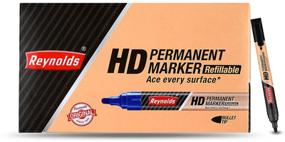 Reynolds HD Black Permanent Marker(Set of 10, Black)