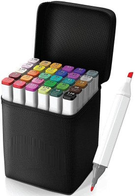 Corslet 30 Pcs Dual Tip Art Markers Colours with Carrying Case for Painting Sketching(Set of 30, Random Color)