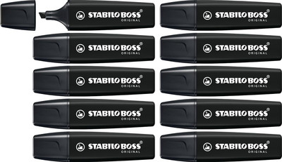 Stabilo Highlighter BOSS ORIGINAL NatureCOLORS Art Marker(Set of 10, Black)