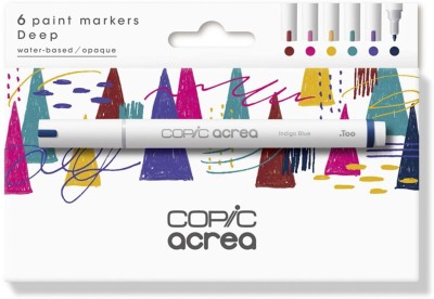 COPiC Acrea MultiSurface Paint Marker Deep(Set of 6, Deep)