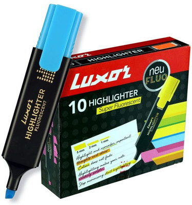 LUXOR Highlighter(Set of 10, Blue)