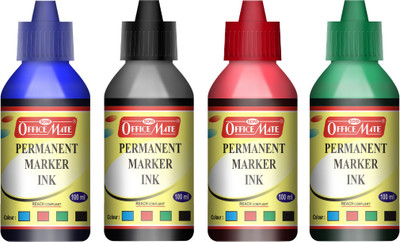 Soni Officemate Permanent Marker Ink (Pack of 4) X 100 ml Marker Refill(Multicolor)
