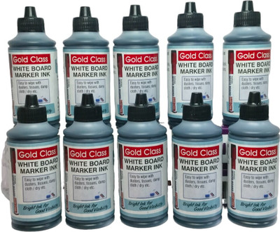 GoldClass GOLD CLASS WHITE BORD MARKER INK ERASABLE (PACK OF_10 ) INK 100 ml Marker Refill(Black)