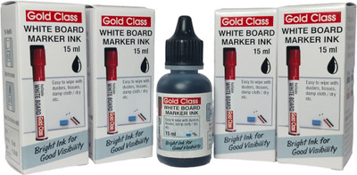 GoldClass Gold Class White Board Marker Ink Easily refillable tip, Pack Of 4 15 ml Marker Refill(Black)