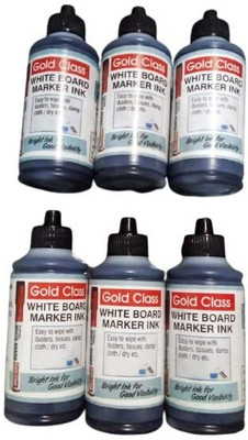 GoldClass Gold Class White Board Marker ink Pack of 6, 100 ml Marker Refill(Black)