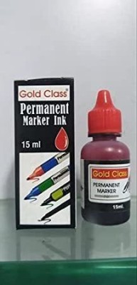 GoldClass Permanent Marker Ink(15ml)-Pack of 10(Red) 15 ml Marker Refill(Red)