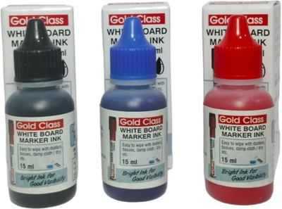 GoldClass Combo Pack of White Board Marker Ink 15ML Easily refillable(Black, Blue,Red) 15 ml Marker Refill(Black, Blue, Red)