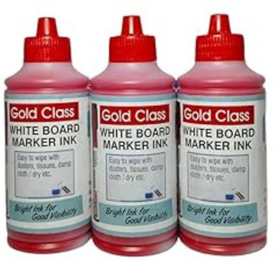 GoldClass White Board Marker Ink(100ml)(Pack of 3,Red)School Stationery Easily Refill 100 ml Marker Refill(Red)