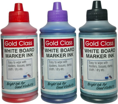 GoldClass White Board Marker Ink set of 3 ( Red , Black , Blue) 100 ml Marker Refill(Black, Blue, Red)