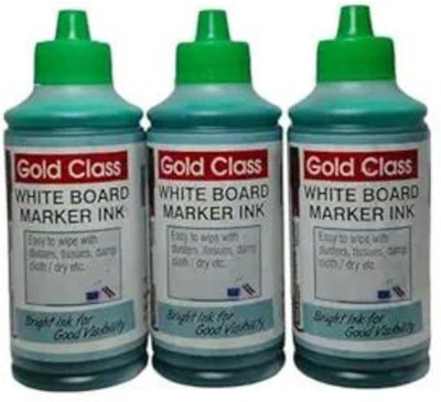 GoldClass White Board Marker Ink(100ml)(Pack of 3,Green)School Stationery Easily Refill 100 ml Marker Refill(Green)