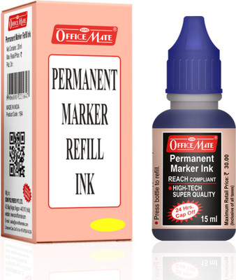 Soni Officemate Permanent Marker Ink, Blue Colour, 15 Ml - Pack of 10 15 ml Marker Refill(Blue)