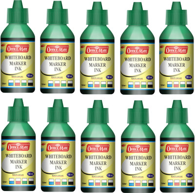 Soni Officemate White Board Marker Refill Green Ink 100 ml – Pack of 10 100 ml Marker Refill(Green)