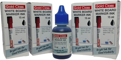 GoldClass White Board Marker ink Pack of 4 (15ml)(Blue) 15 ml Marker Refill(Blue)