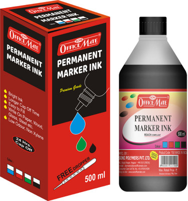 Soni Officemate Permanent Marker Ink 500ml, Black Color - Pack of 1 500 ml Marker Refill(Black)