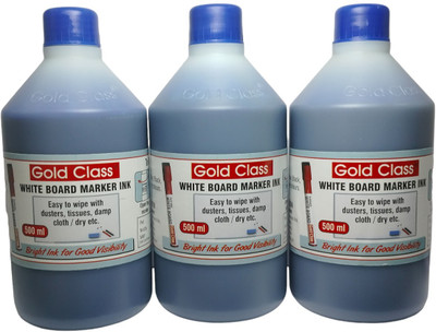 GoldClass White Board Marker Ink (500 ML) (Pack of 3, Blue) 500 ml Marker Refill(Blue)