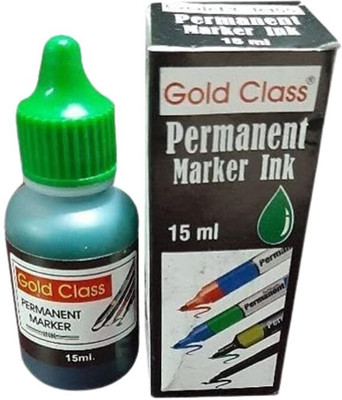 GoldClass Permanent Marker Ink(15ml)-(Pack of 4) (Green) 15 ml Marker Refill(Green)