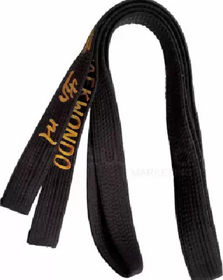 Akai Sales TAEKWONDO BLACK BELT 3.2 MTR WITH EMBROADED Abdominal Belt