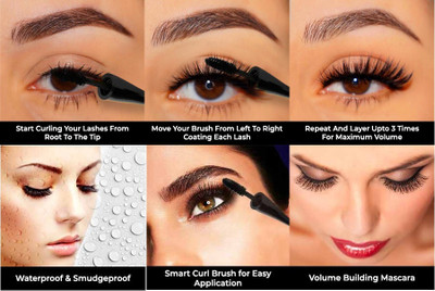 SILDUST Curling 9 to 6 Black mascara high pigment formula 6 ml(BLACK)