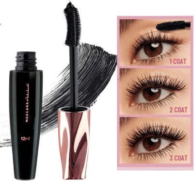 HUZURLU Curling Silky Lash Eyelashes Extension Mascara Cream Eye Makeup 12 ml(BLACK)