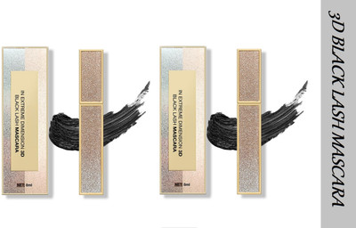 Luipui Premium New Extreme Dimension 3D Black Lash Mascara | Volumizing (Sets 2) 8 ml(Black)