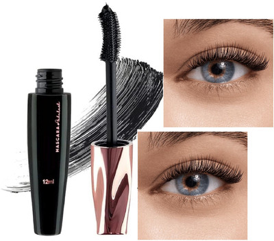 HUZURLU Eye Makeup Curl & Volume Waterproof False Lash Mascara, 12 ml(BLACK)