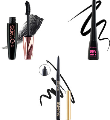 MARS Fabulash Mascara, Eyeliner and Kajal 16.85 ml(BLACK)