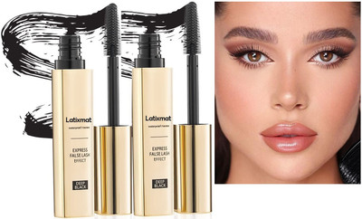 Latixmat Washable, Express False Lash Effect Deep Black Eye Mascara 16 ml(Black)