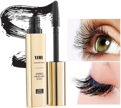 YAWI Volumizing Mascara | Up to 18 Hours Stay | Waterproof with Intense Jet Black 8 ml(Black)