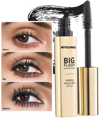 MYEONG 24H Smudge Proof Long Lasting Formula Black Waterproof Mascara 8 ml(Black)