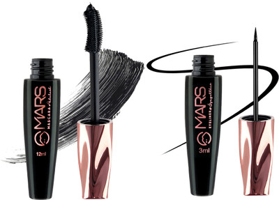 MARS Long Lasting Smudge Proof Fabulash Mascara With Eyeliner 15 ml(Jet Black)